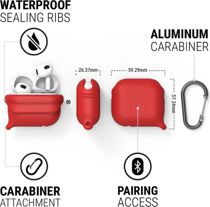 Actual product image Catalyst Vibe Waterproof Protective Case for AirPods, Red (Headphone bag)