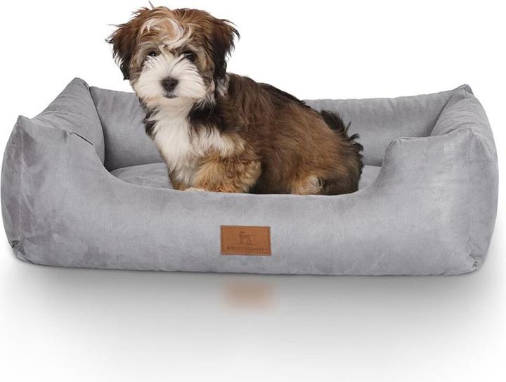Produktbild Knuffelwuff Hunde-Bett Dreamline Velour, M-L, 85 x 63 cm, Grau (Hund)