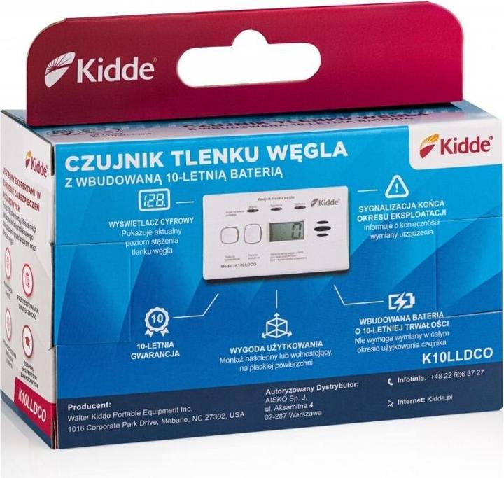 Actual product image Kidde Czujnik czadu z wyświetlaczem K10LLDCO