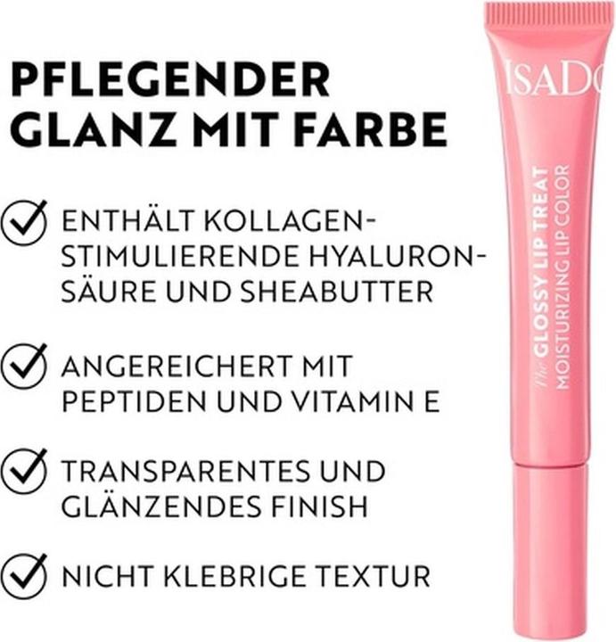 Immagine prodotto Isadora Glossy Lip Treat Lucidalabbra per labbra carnose Collagene Boost Unico Lucentezza non appiccicosa (Punzone rosa)