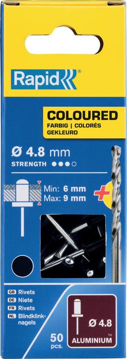 Produktbild Rapid Schwarze Blindniete Ø 4,8 x 12 mm