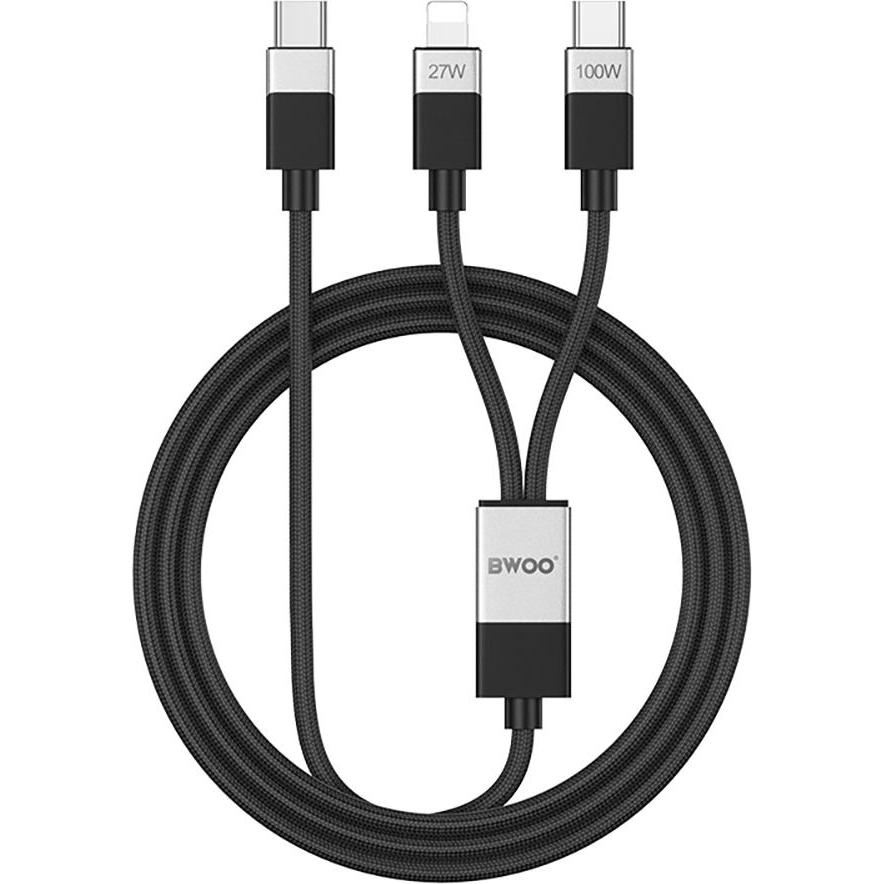 Bwoo Brained 100W/27W 2 in 1 USB-C to USB-C and Lightning cable (USB 3.2 Gen 1), USB Kabel
