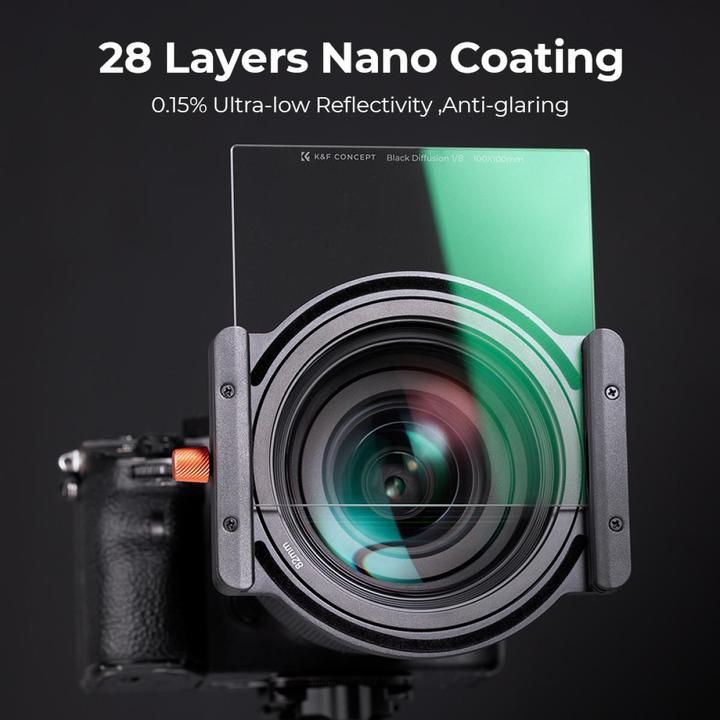Image du produit K&F Concept Filtre de diffusion Concept 100x100 1/8 noir (100 mm, Filtre Black Mist, 100 mm)