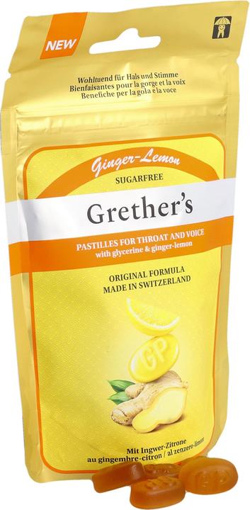 Actual product image Grethers Ginger Lemon Pastilles without sugar 110g (1 Piece)