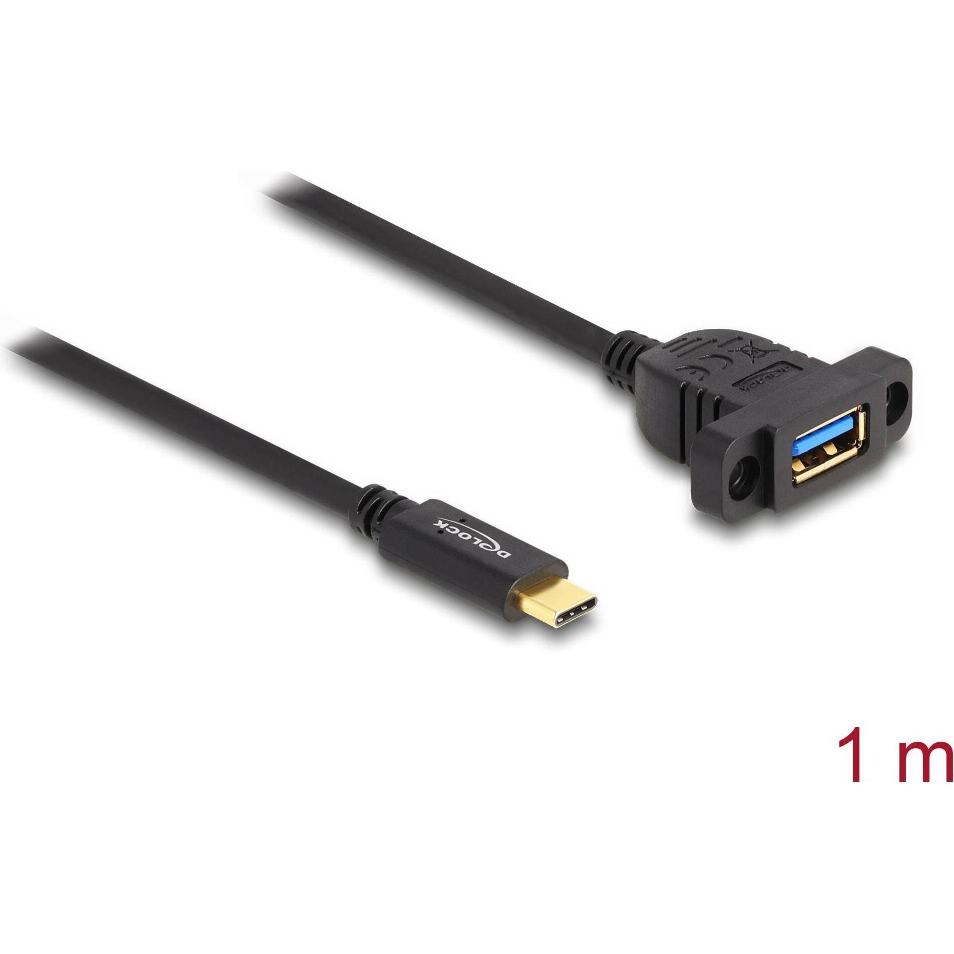 Delock SuperSpeed USB 10 Gbps 1m zum Einbau schwar (1 m, USB 3.2 Gen 2), USB Kabel