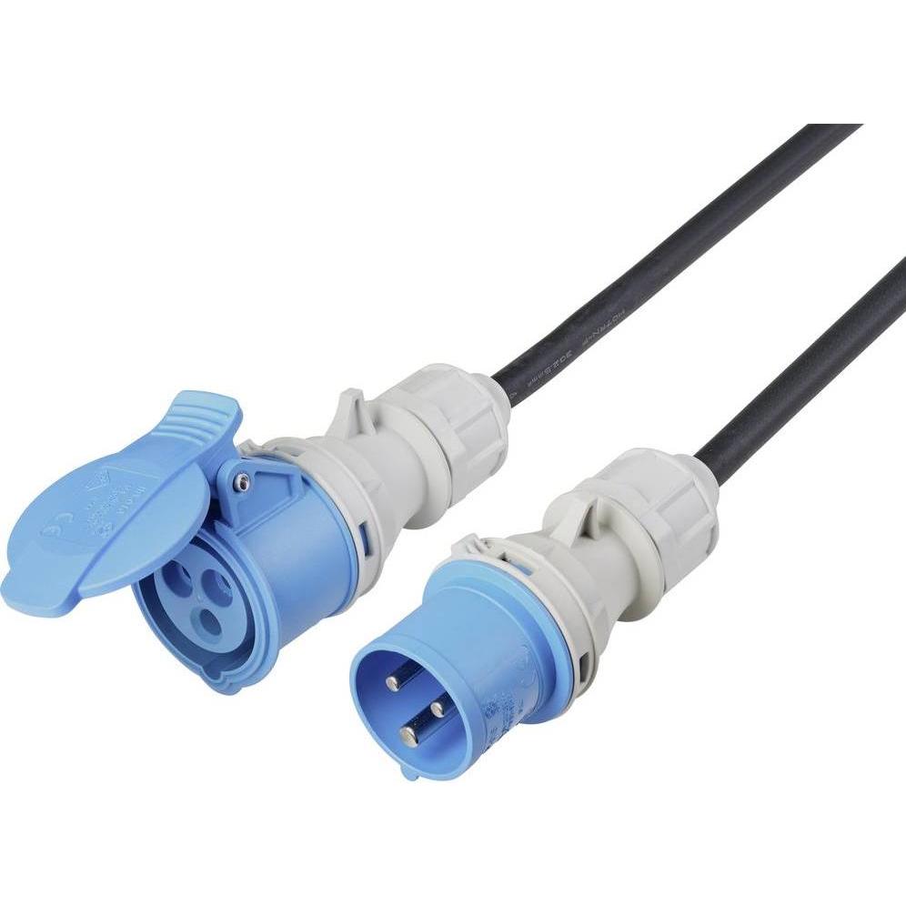 Sygonix, Verlängerungskabel, SY-5244052 Strom Verlängerungskabel 16 A Schwarz 10 m witterungsbeständ (10 m, CEE)