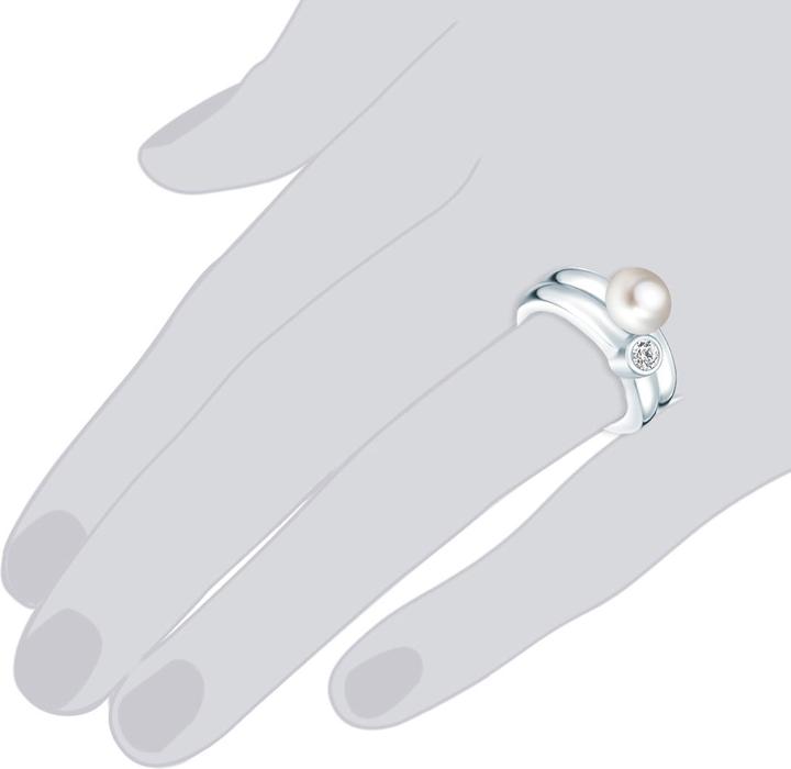 Produktbild Valero Pearls Damen Sterling Silber Zirkonia Süsswasser-Zuchtperle silber - 2218 (60, 925 Silber)