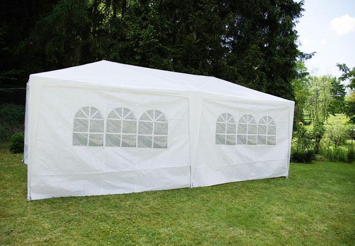 Actual product image VCM Pavillon 3x6 m in weiss PE Plane + Seitenteile Partyzelt Gartenzelt Sonnenschutz (600 cm, 600 cm)