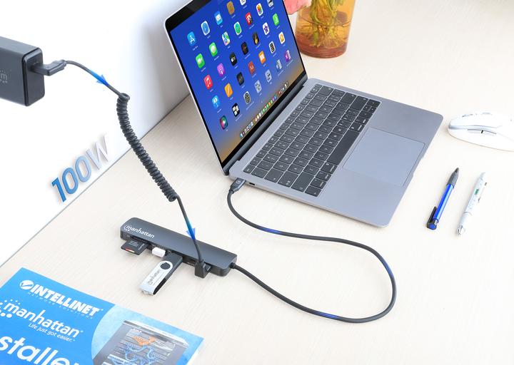 Image du produit Manhattan USB-C PD auf HDMI 7-in-1 4K Dockingstation / Multiport Hub (USB-C, 7 ports)