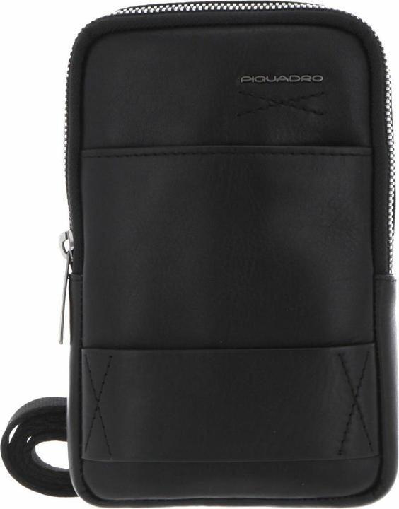 Piquadro Obidos, Leather Crossbody Bag, Black, For Men