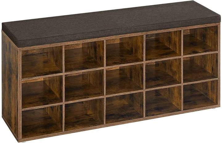 Produktbild Vasagle Schuhbank LHS15BX braun, schwarz Holz 105,0 cm (105 x 30 x 48 cm)