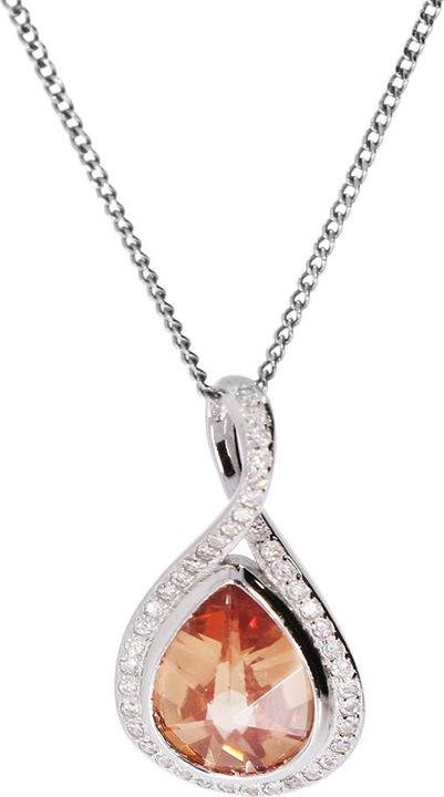 Produktbild Luxxos Set "mit Kette und Ohrstecker Zirkonia champagner" (925 Sterling Silber)