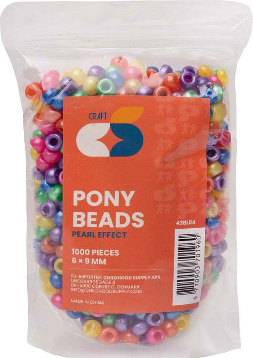 Colorations - Pony-Perlen Perlmutt-Effekt 6x9 mm, 1000 Stk.