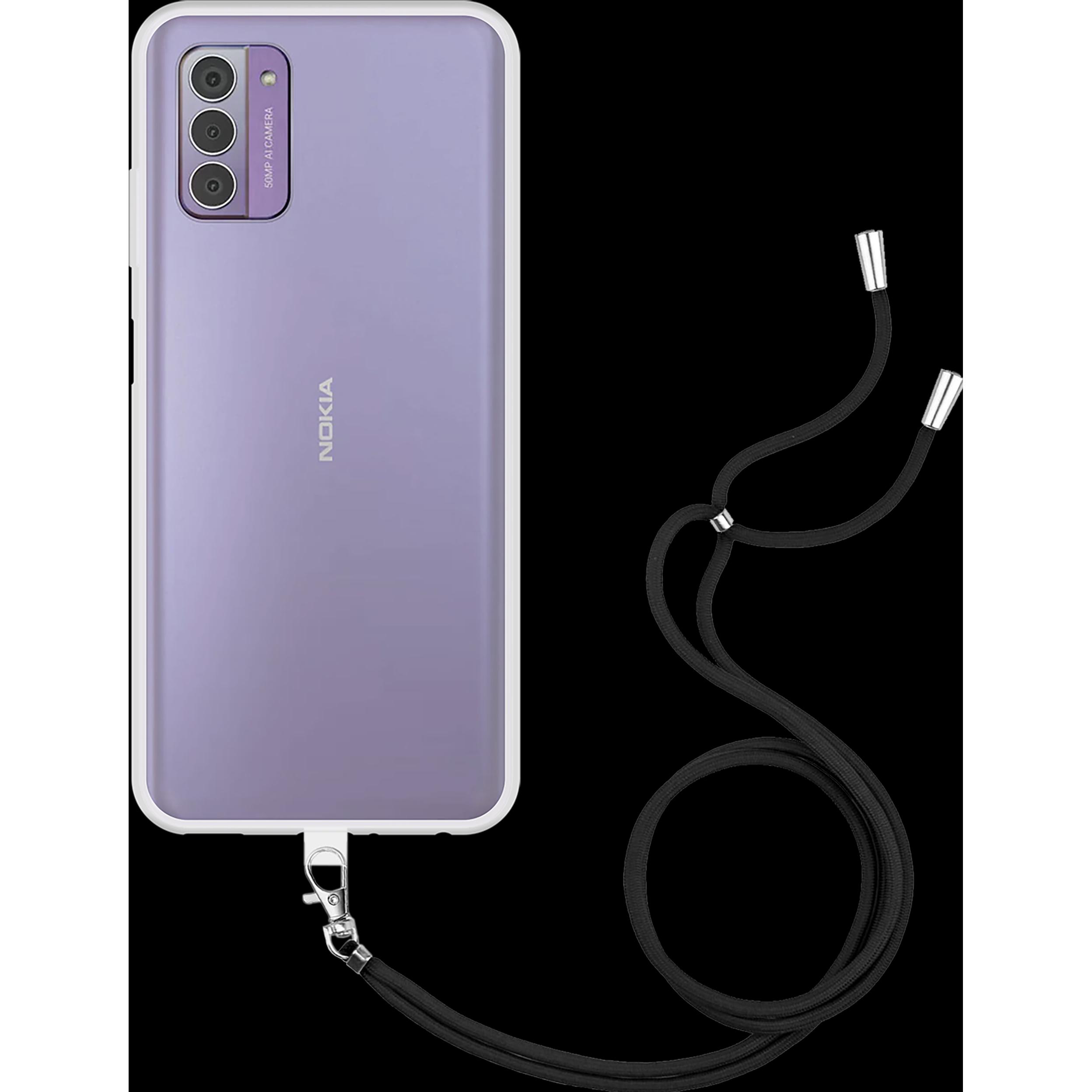 Cazy Handykette Hülle Kompatibel mit Nokia G42 - Silikon Handyhülle mit Band Necklace Hülle - Transparant, Handykette, T...