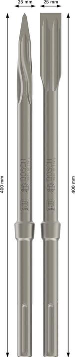 Actual product image Bosch Professional Zubehör PRO SDS max-5C chisel set, pointed chisel 400 mm, flat chisel 25 x 400 mm, 2+2 pcs. (400 mm)