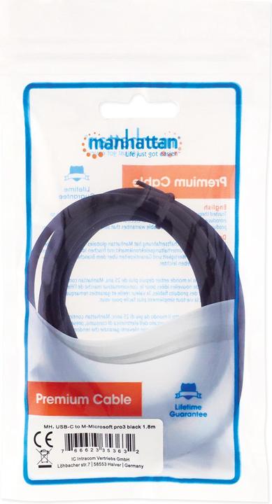 Actual product image Manhattan USB cable (1.80 m, USB 3.2 Gen 1, 45 W)