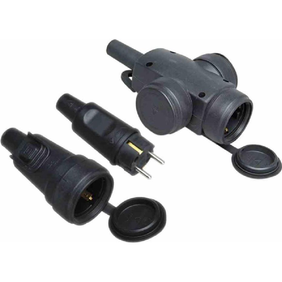 Thumbnail - Kopp, Netzstecker + Netzkupplung, Gummisteckverbindungs-Set, Vollgummistecker und Gummikupplung mit Stecker Verriegelung...