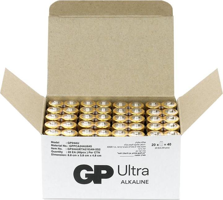 Image du produit GP Batteries LR03 40PAK GP Ultra Alcaline (G-TECH) (40 pcs, AAA)
