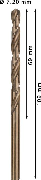 Actual product image Bosch Professional Zubehör Metal drill bits HSS-Co, DIN 338. For rotary drills/drivers (7.2 mm)