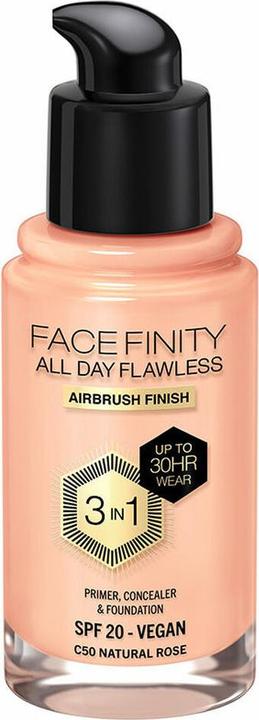 Produktbild Max Factor FACEFINITY All Day Flawless 3in1 Foundation Nr. C50 30ml (C50 Natural Rose)