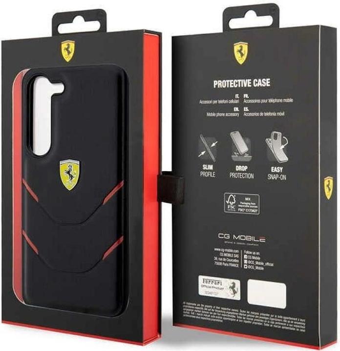 Actual product image Ferrari FEHCS23SPBAK S23 S911 czarny/black hardcase Hot Stamp Lines (Samsung Galaxy S23)