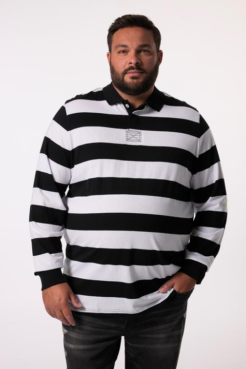 Produktbild Men+ Poloshirt, Langarm, Ringel, Rückendruck (L)