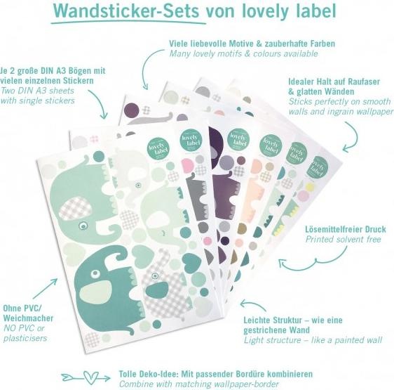 Image du produit Lovely label animaux tatoués sur les murs en tournée (32 x 21 cm)
