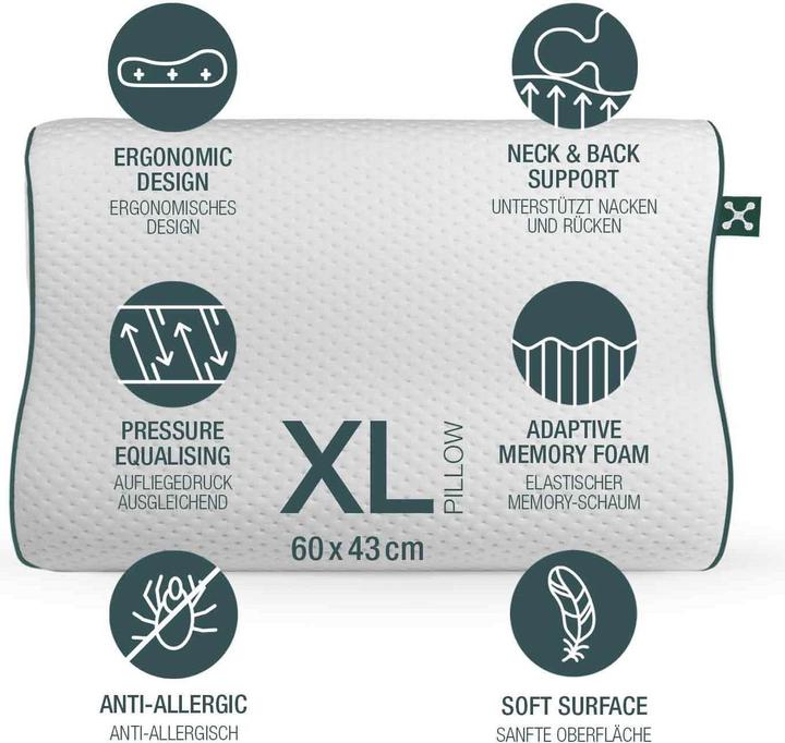 Image du produit Smartsleep Oreiller cervical Ergonomic + 60 x 43 cm (60 x 43 cm)