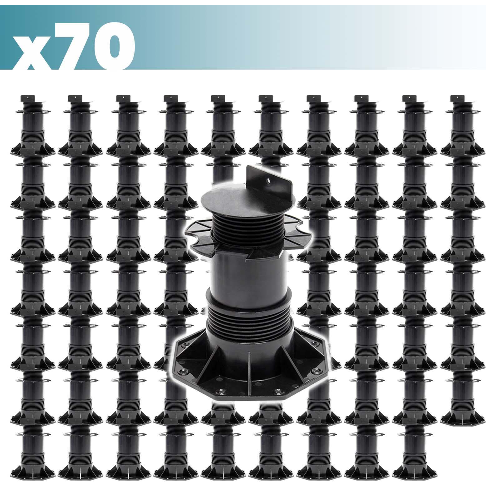 Thumbnail - XPOtool, Gartenbodenbelag, Set 70x Stelzlager Terrassen 2700kg 137-215mm Stellfüsse höhenverstellbar (70 x)