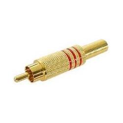 10x Velleman Rca Plug Male Gold Red, Elektronikkabel + Stecker, Rot