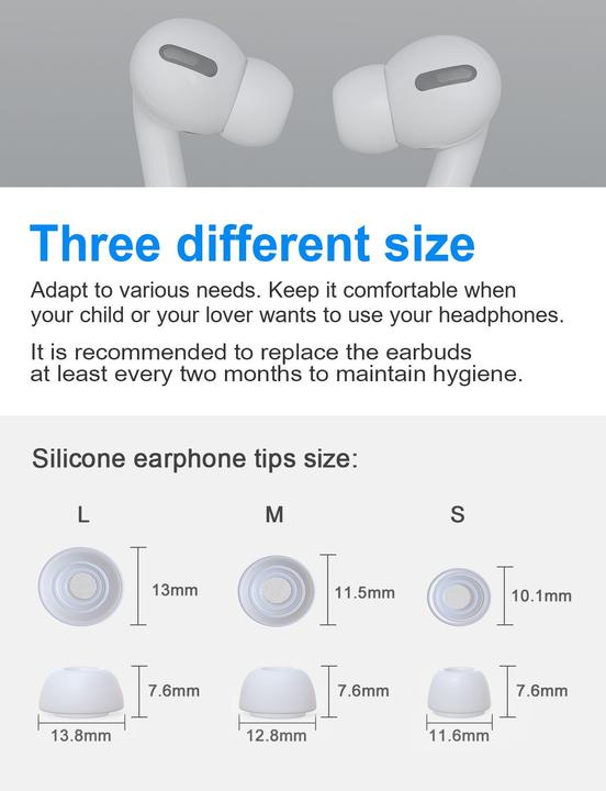 Image du produit New Bee Embouts antibruits - Apple AirPods Pro 1 - AirPods Pro 2 (Apple AirPods Pro (1ère génération), Apple AirPods Pro (2ème génération))