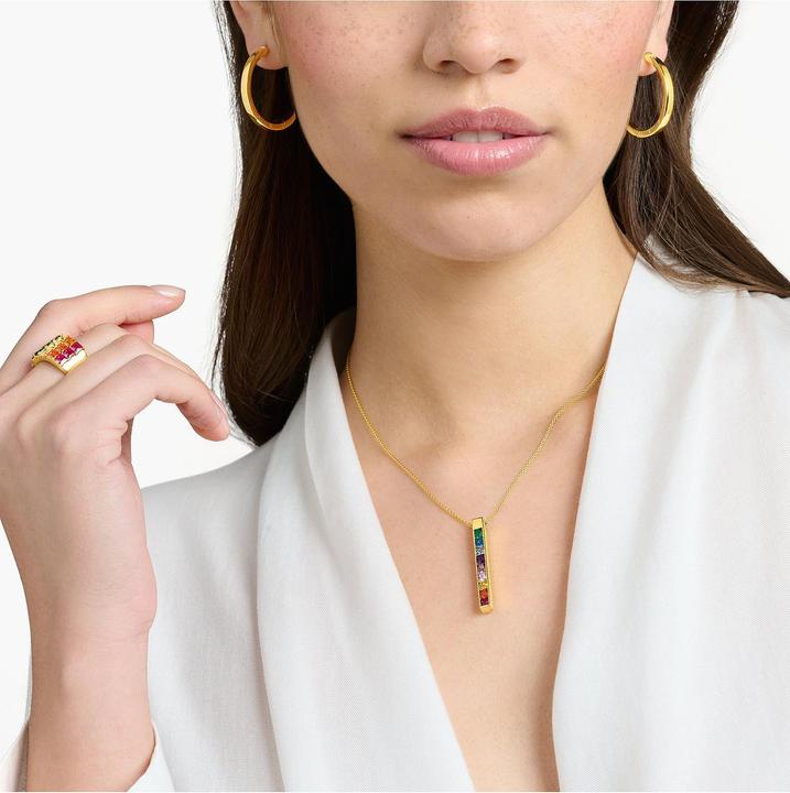 Immagine prodotto Thomas Sabo Catena di pietre colorate oro (Argento 925, 40 - 45 cm)