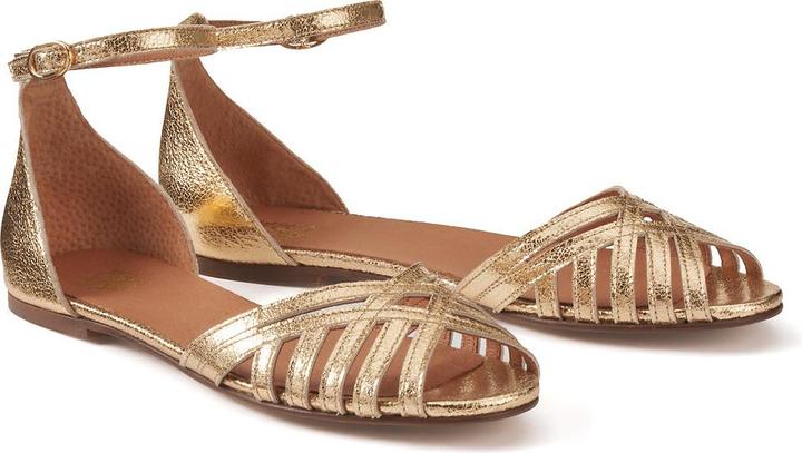 Actual product image La Redoute Collections Leather sandals with ankle strap (39)