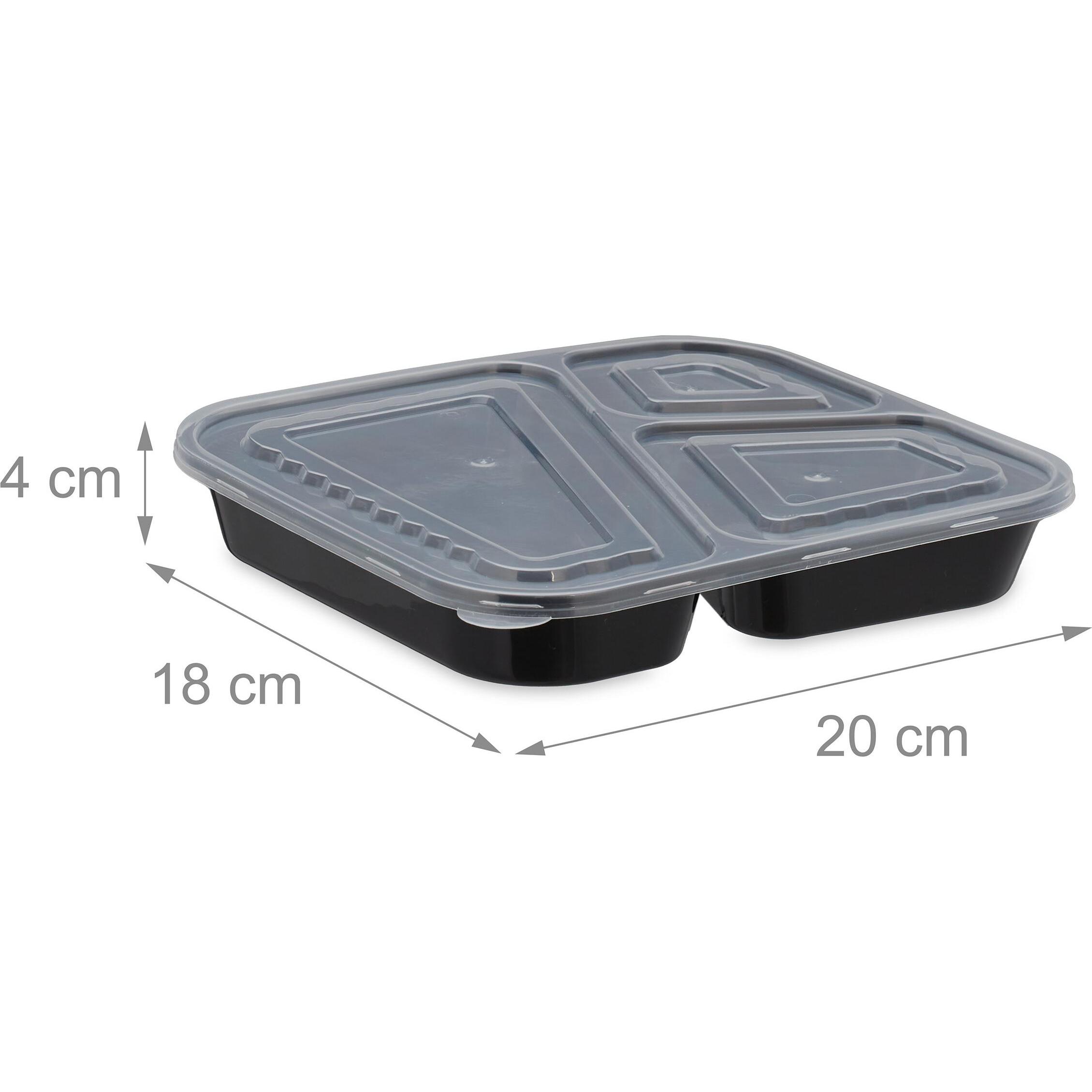 Thumbnail - Relaxdays 24x Meal-Prep-Boxen, Lunchbox, Schwarz