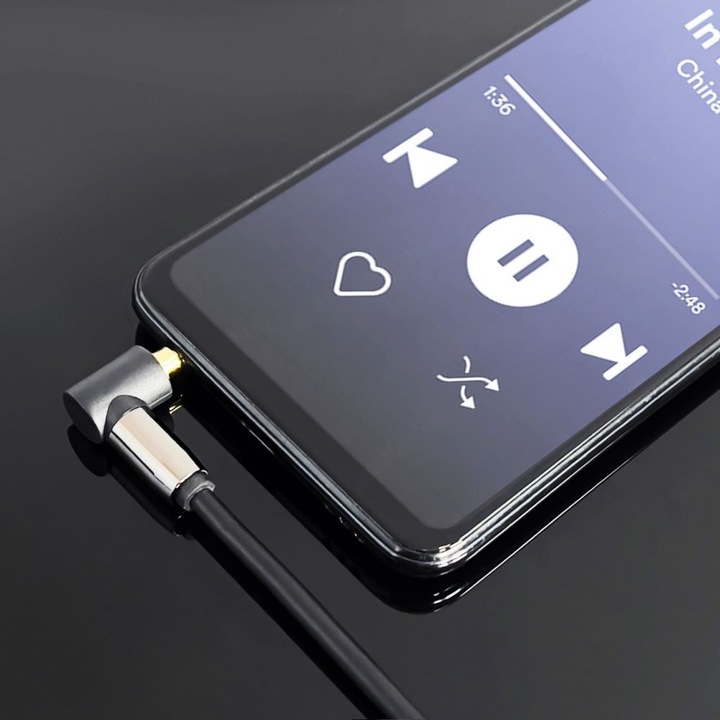 Actual product image Wozinsky AUX cable angled (male-male) mini jack cable 1.5 m black (1.50 m)