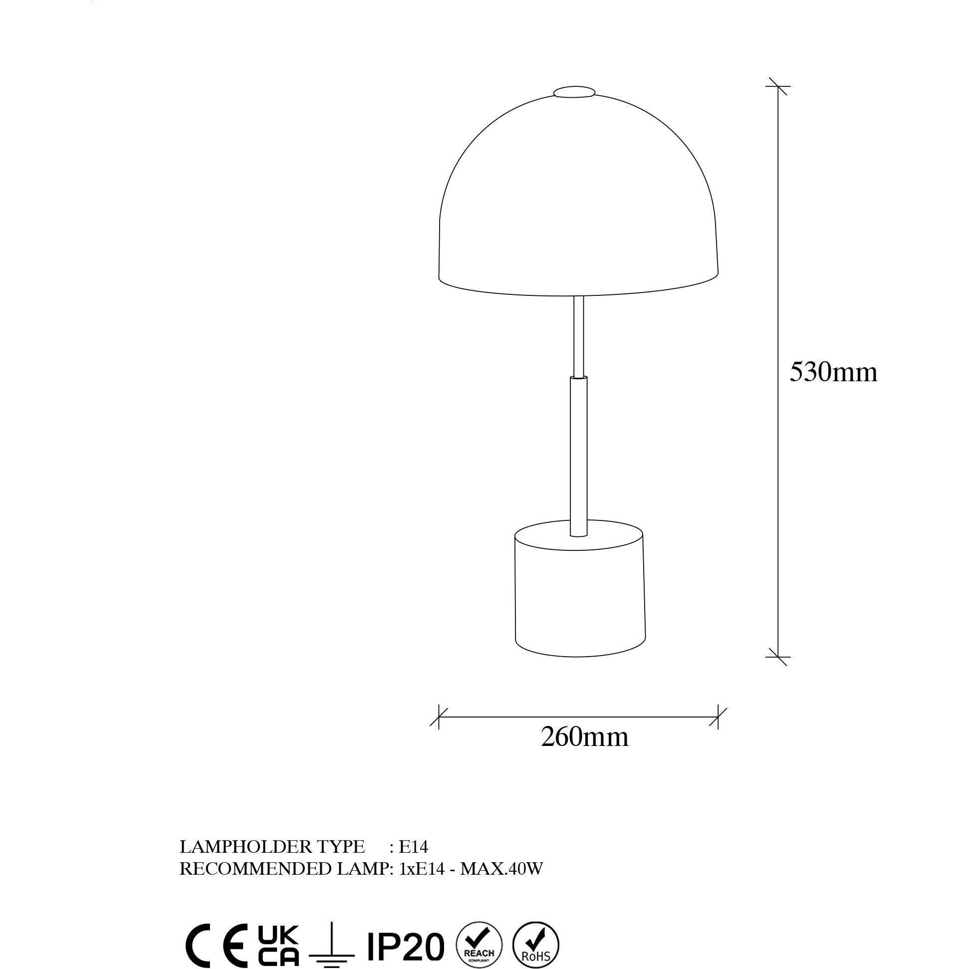 Thumbnail - Hanah Home, Tischlampe, Rhys (E14)