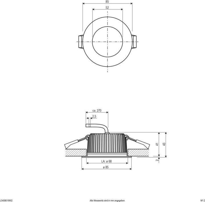 Produktbild EVN L5408019902 LED Downlight Solido chr (456.72 lm)