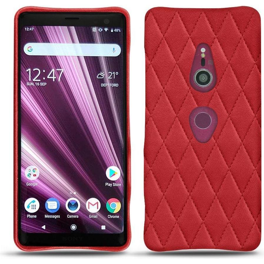 Noreve Lederschutzhülle (Sony Xperia XZ3), Smartphone Hülle, Rot