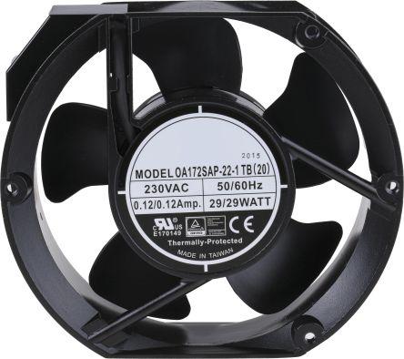 Produktbild RS PRO Lüfter 172x172x51mm 230VAC 29W 399,3m³/h (172 mm, 2x)