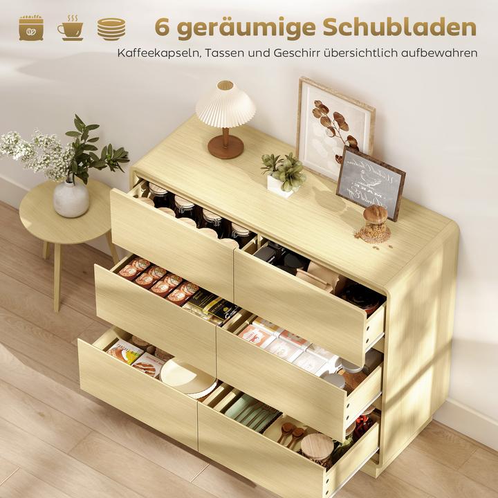 Image du produit Homcom Sideboard MDF Naturholz (38 x 100 x 86 cm)