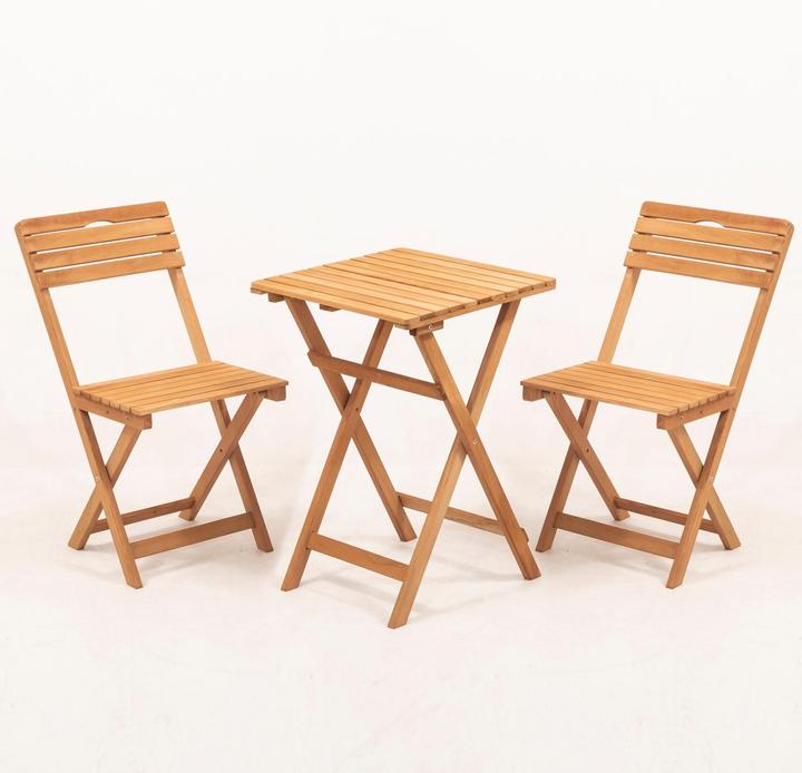 Kalune Design Folding Garden Table Two Chairs Set