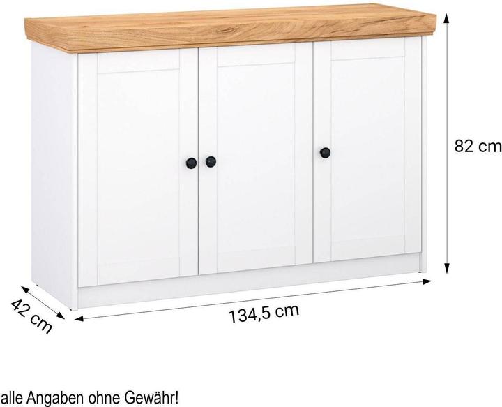 Produktbild Homestyle4u Kommode Sideboard (134.60 x 41.80 x 82 cm)