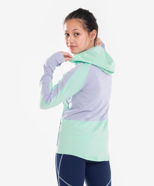 Produktbild Kiprun Laufshirt langarm Kinder warm Reissverschluss - Warm+ 900 grün/grau (140)
