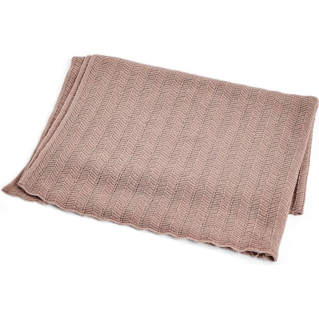Smallstuff, Babydecke, - Baby blanket, fishbone, merino wool - Powder - 80x100 cm (70007-83) (80 x 100 cm)