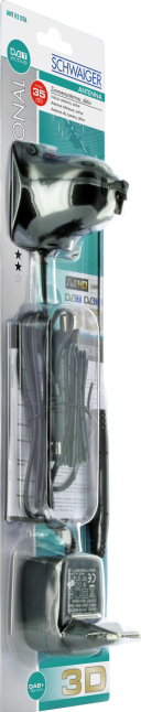 Image du produit Schwaiger Antenne HD à tige (Antenne d'intérieur, 35 dB, DVB-T / -T2, DAB/DAB+)