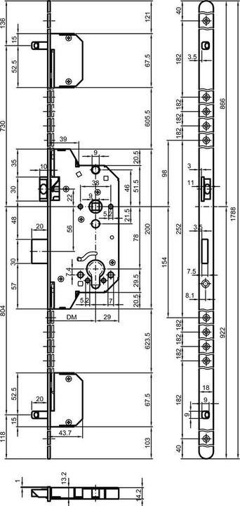 Produktbild MSL Sicherheits-Mehrpunkt-Verriegelungen FALLEN TRIBLOC 1856 PE