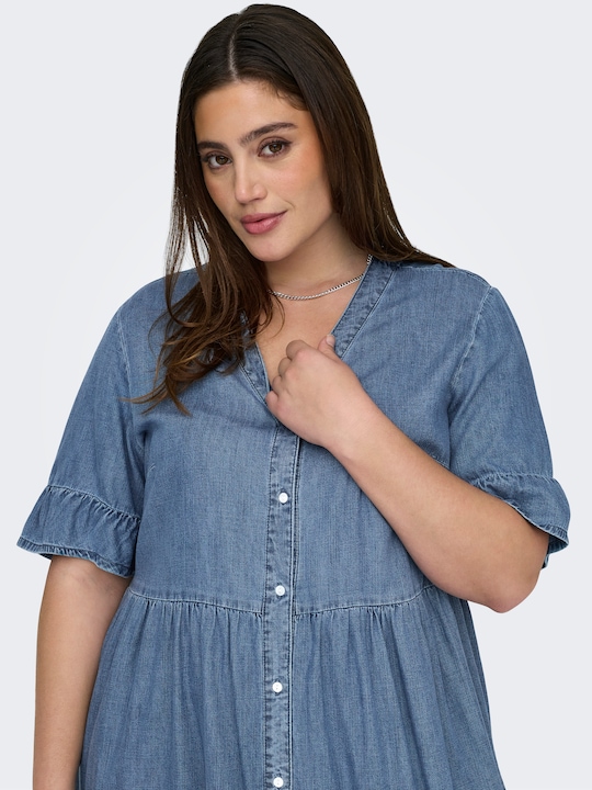 Image du produit Only Coupe décontractée Col en V Manches cloches Robe courte en jean (44)