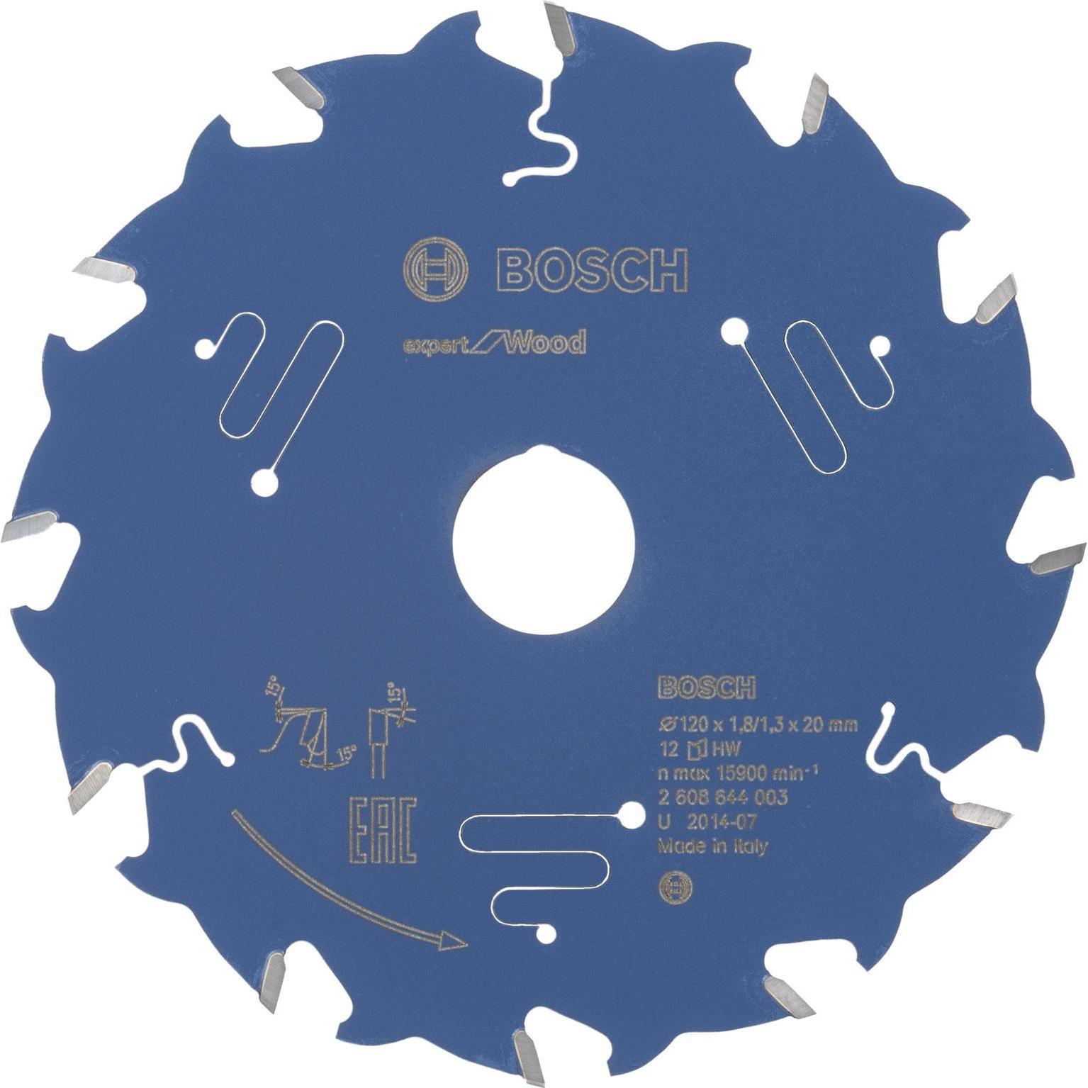 Bosch Professional Zubehör, Sägeblatt, Kreissägeblatt Expert for Wood, 120 x 20 x 1,8 mm, 12