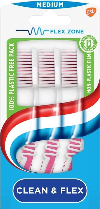 Actual product image Aquafresh Toothbrush - Clean & Flex - Medium - 3 Pcs (3x)