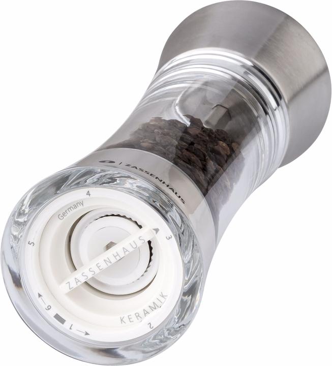 Actual product image Zassenhaus Pepper mill Aachen acrylic/stainless steel, 18 cm (Pepper)